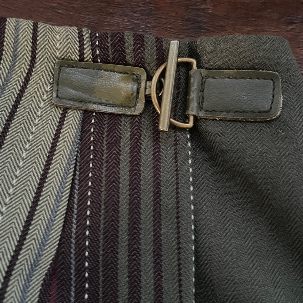 SAG HARBOR Vintage Western Wrap Woven Blanket Fringed Midi Skirt Green 12 (EUC) - Picture 6 of 11